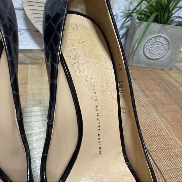 Giuseppe Zanotti Black Patent leather platform peep toe stiletto heel Pumps 41 - Picture 6 of 13